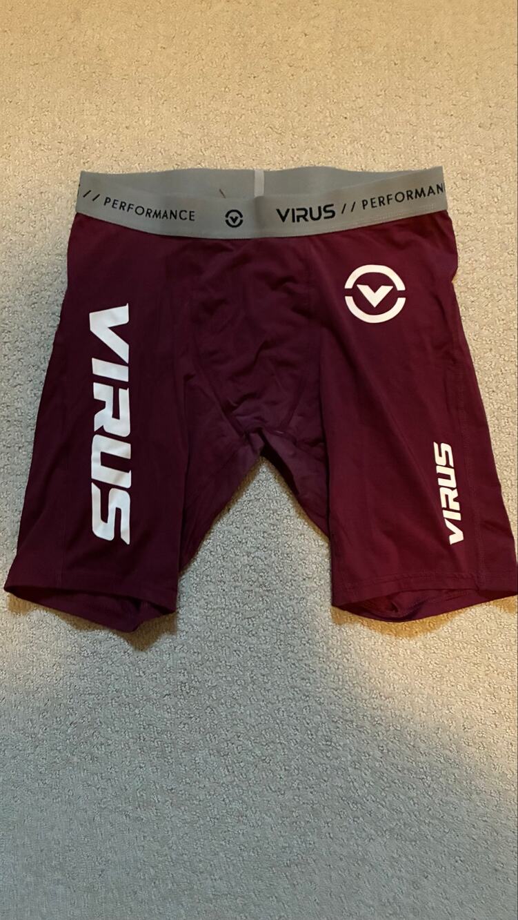 Virus Compression Shorts Maroon L